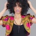 Pink & Yellow African Tribal Print Crop Jacket - available in 5 sizes