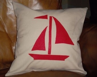Sailboat Pillow 12 X 12