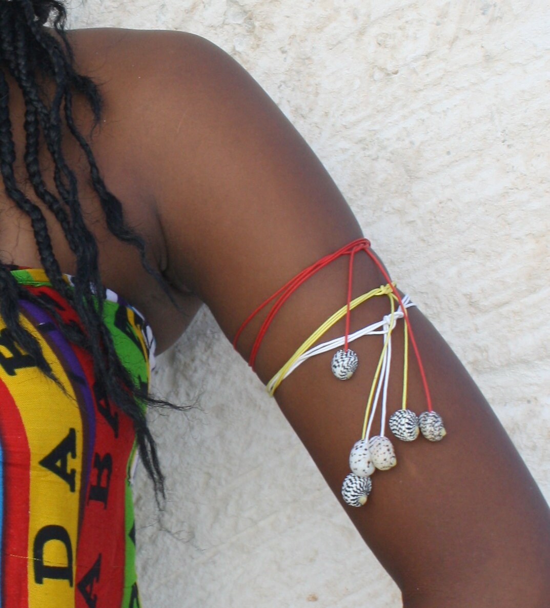 Zebra Seashell Multiuse White String Jewelry Anklet