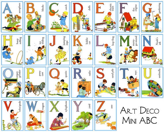 digital mini alphabet flash cards printable by
