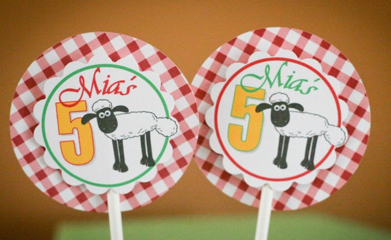 Items Similar To Shaun The Sheep Cup Cake Toppers Party