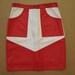 RED HOT Italian leather skirt - mod red white arrow design - 27 waist sz 0 2 XS