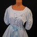 BABY BLUE rockabilly Square Dance Dress - embellished rosette - full circle skirt sz 12 M