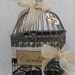 Small Birdcage Wedding Card Holder / Rustic Burlap Wedding Card Box