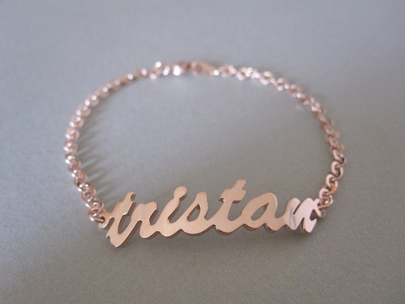 Name Rose bracelet rose name  gold Bracelet on Etsy SpeciallyForU Gold Personalized by