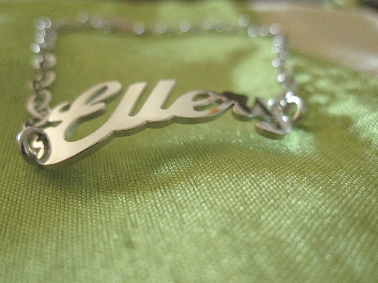 Personalized White Gold Name Bracelet