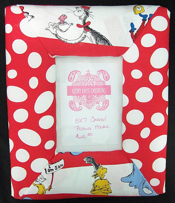 Dr. Seuss 5x7 Covered Picture Frame by issiebitsdesigns on Etsy