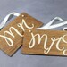 Mr and Mrs Chair Signs for Wedding Decor
