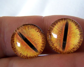 Glass dragon eyes or reptile eyes 16mm glass eyes