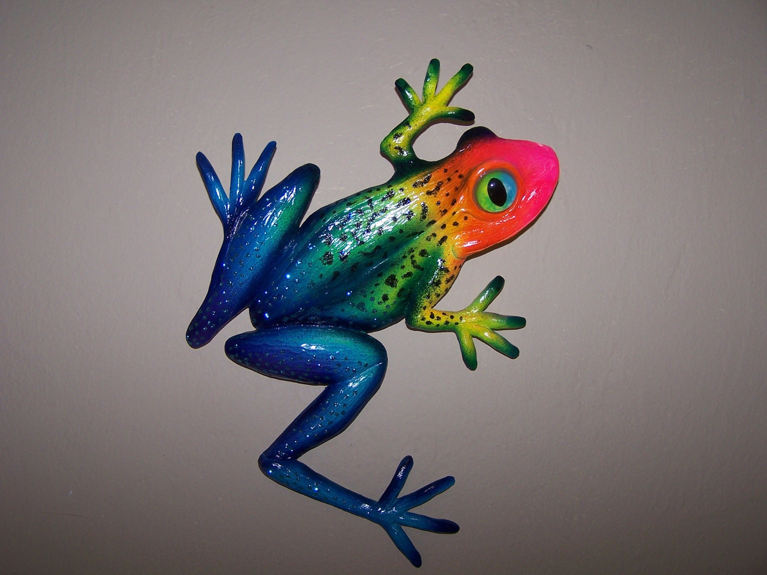 Rainbow Frog Wall Decor Art Sculpture by artistJP on Etsy
