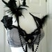 Silky Satin pinstripe Bra - Vintage, Steampunk, Dance, Burlesque, Fusion Belly Dance, Festival