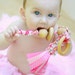 Natural Wooden play and chomp with organic maple teething ring and organic fabric. You choose fabrics for boy, girl or neutral