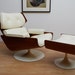 Mid Century Modern Lounge Chair with Matching Ottoman Eames Saarineen Era