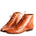 Womens 10 Brown Leather Lace Up Ankle Booties // Perforated Toe Design