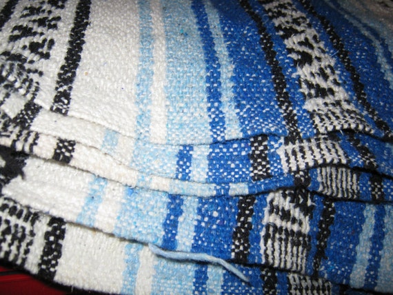 MEXICAN blanket poncho COTTON woven VEST with pockets