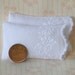 Set of 2 Miniature Premium White Pillows with White Floral Embroidery - 1:12 scale
