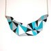 Crown Necklace with Triangles in Aqua Blue - Polymer Clay
