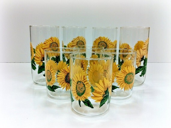 Sunflower Tumblers Libbey Glasses
