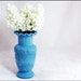 REDUCED Victorian Milk Glass Vase, Antique French Portieux Vallerysthal Blue Opaline Milk Glass Pressed Glass Acorn Moulded Vase 1890s