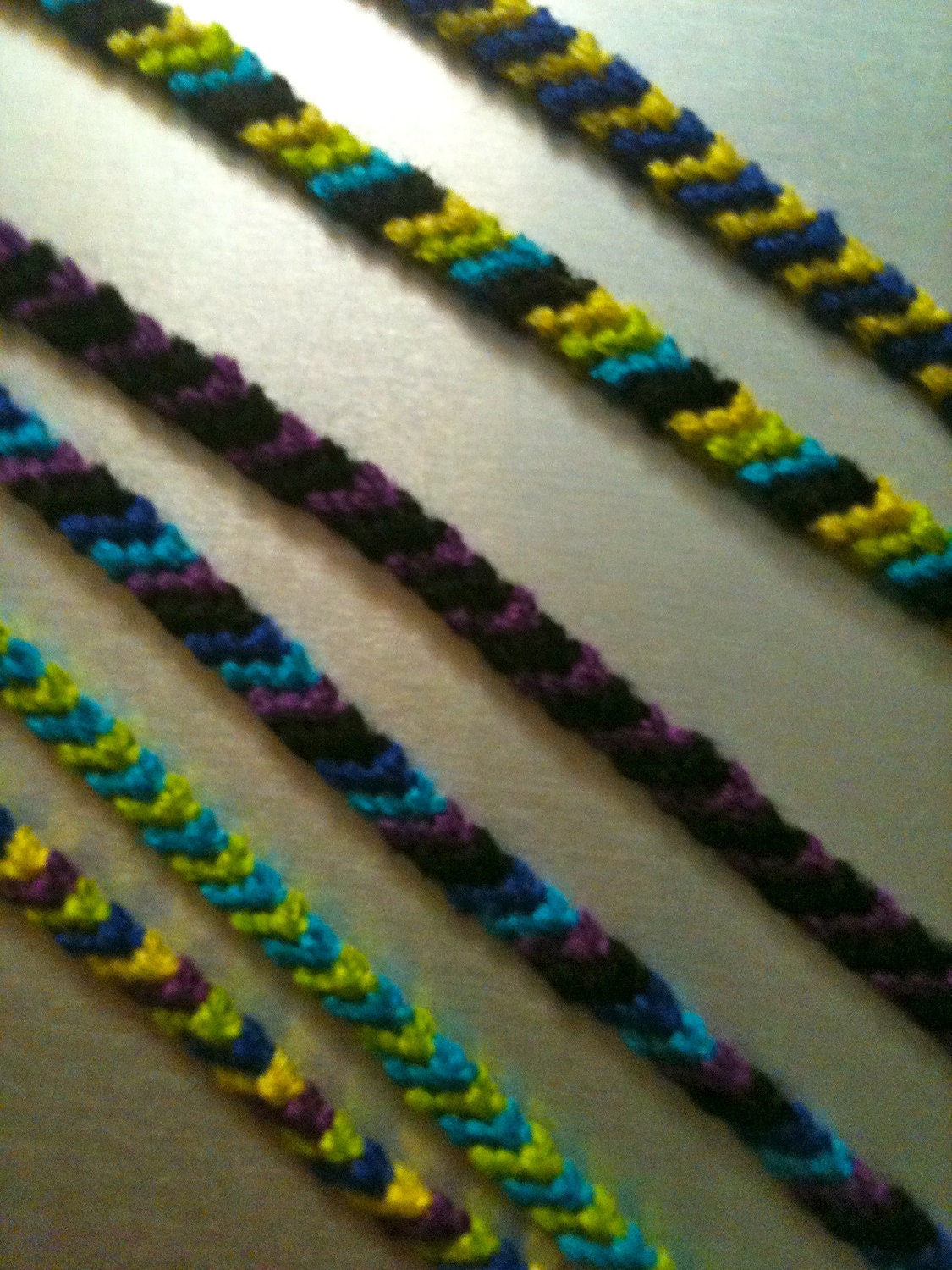 Simple diagonal Friendship Bracelets Set of 6