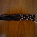 70's Vintage SOUTHWESTERN Style Black LEATHER TASSEL Keychain with Copper Beads
