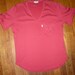70's Vintage Red LEVI'S Women's Fitted V - Neck Cropped T Shirt w/ Pocket Very Rare