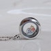 Locket necklace with cute pink and white heart and pink heart with white wings charm in memory glass fillable locket pendant necklace