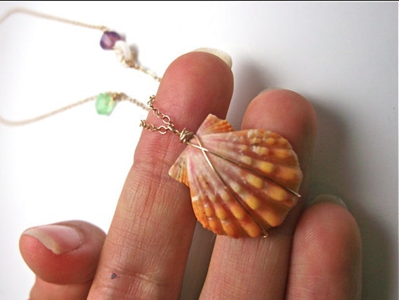 Hawaiian Sunrise Shell Charm Necklace