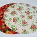 Strawberry/Apples Round Table Runner Round Table Cloth, Red Apples/StrawberryTable Decoration, Quilted, Reversible, 20 in. dia.