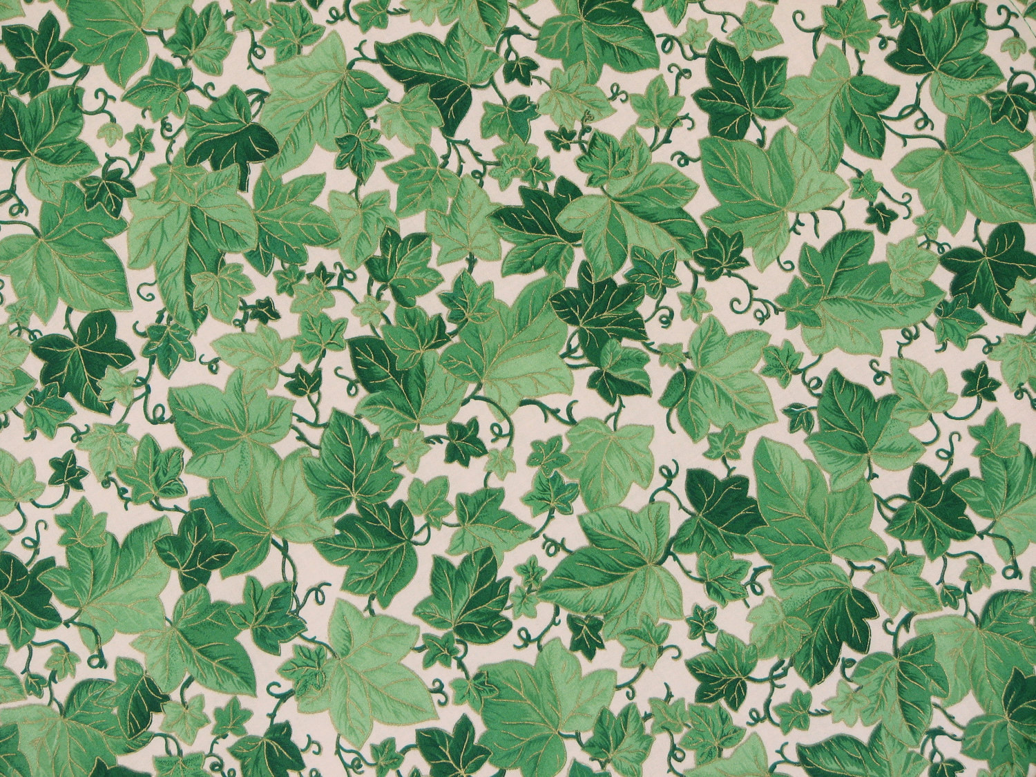 Fabric Green Ivy Leaves 100% Cotton a V.I.P. Print by