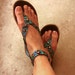 SALE Embroidery sandals, ethnic // flip flop // hippie // bohemian // summer