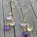 Amethyst Jewelry, Lemon Quartz, Pink Amethyst, Gold Earrings AAA