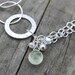 Sterling Silver Bracelet: Prehnite, Freshwater Pearl, Swarovski Crystal