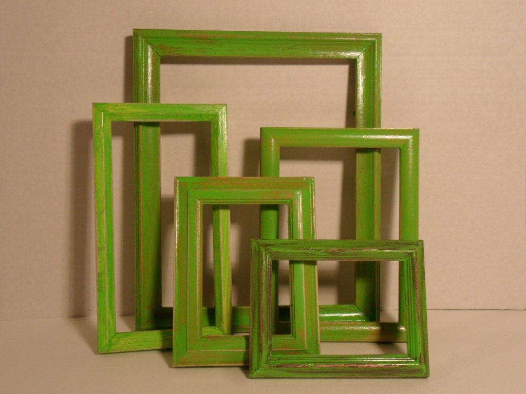 Lime Green Picture Frames Shabby Chic Photo Gallery Collection