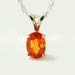 Spessartite Garnet Necklace. 1.07 Carats. Oval. Orange. Sterling Silver Pendant Necklace. - Fifi LaBonge -
