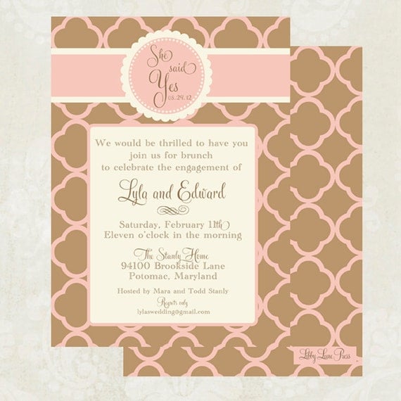 Modern ENGAGEMENT Party or BRIDAL Invitation, Custom Printable Il_570xn