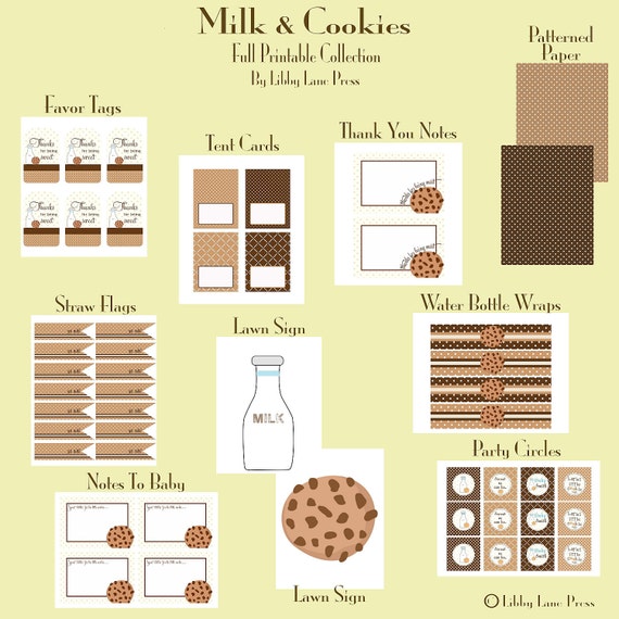 MILK & COOKIES Full Party Printable COLLECTION Il_570xn