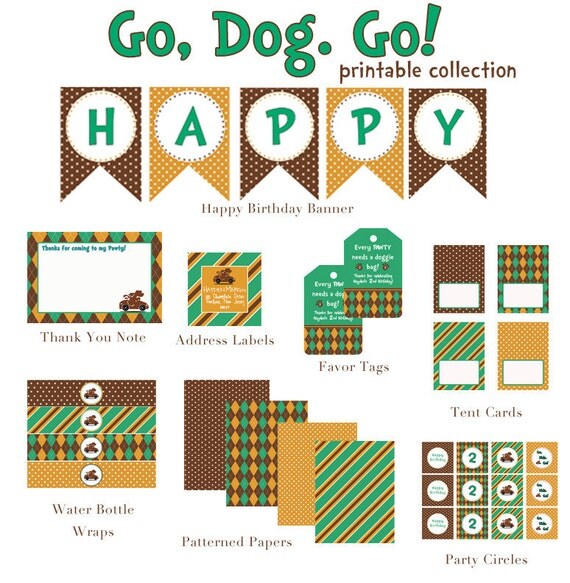 Dr. Suess-Go Dog Go Birthday Party - PRINTABLE Collection - Libby Lane Press Il_570xn