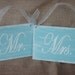 Aqua and White Shabby Chic Mr. and Mrs. Signs Wedding Photo Props and Decor