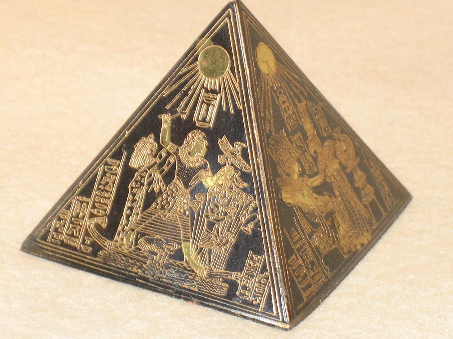 Pyramid Brass Engraved paper weight