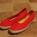 Vintage Red Canvas Ralph Lauren Polo Flats / Shoes Women's Size 6.5.