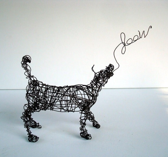 Unique Wire Dog Sculpture by Nakisha The dog says by wireanimals