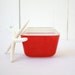 Vintage Pyrex Refrigerator Dish, Red Pyrex, Pyrex 501, Summertime, Red Kitchen, Vintage Kitchen, Summer Picnic