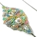 Lace Necklace Hand Painted Multicolored Rainbow