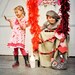 Valentine Dress - Peasant Dress Red Pink Bib Short Sleeve