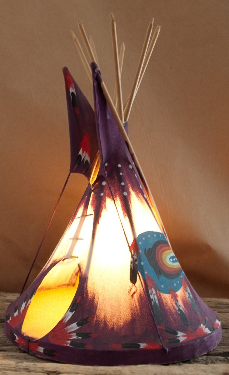 Vintage Handmade Indian Teepee Lamp