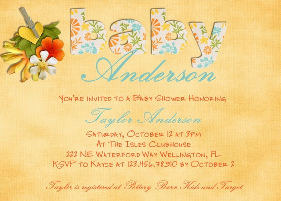 Tropical Luau Baby Shower Invitation Printable Il_570xn