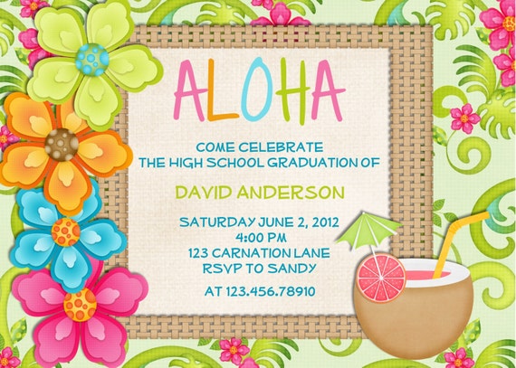 Hawaiian Themed Invitation Wording 10