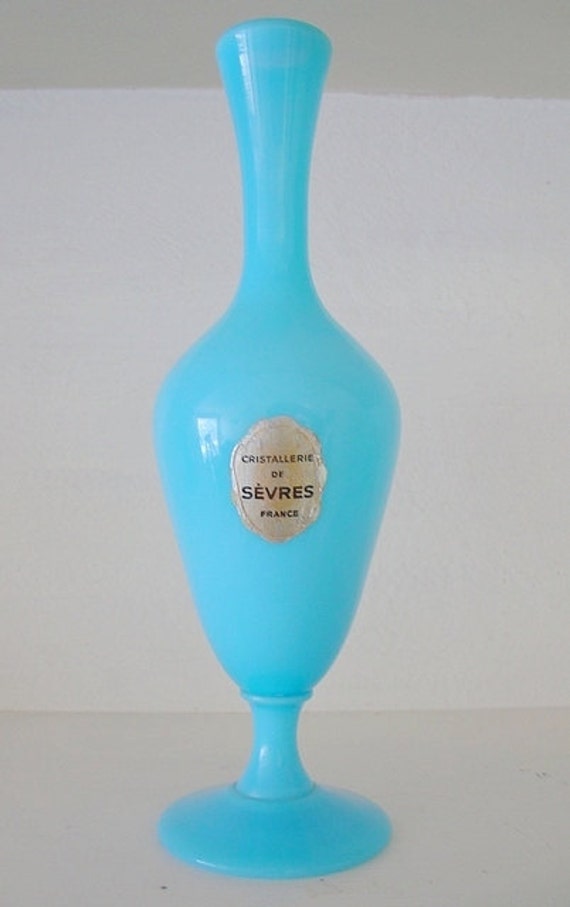 Vase Opaline Cristallerie De Sèvres Blue