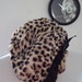 Vintage1960's Faux Fur LEOPARD Print Rockabilly Hipster Rocker Retro Beret & Bow Style Cap Hat
